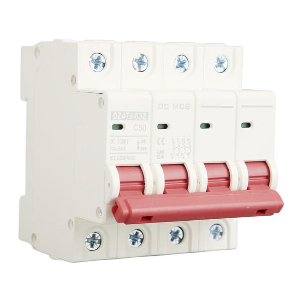 4P Lille Afbryder 6000A Brydeevne Solcelleanlæg Mini Afbryder DC1000V 50A