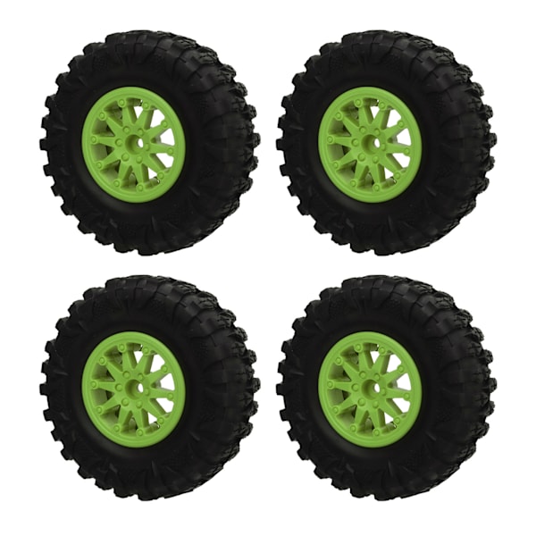 4 KPL 2.2 Tuuman RC-maastoauton renkaat nylonisella kolmionmuotoisella navalla RC-auton renkaat Axial SCX10 90046:lle, Traxxasille, Redcat GEN8:lle, vihreä