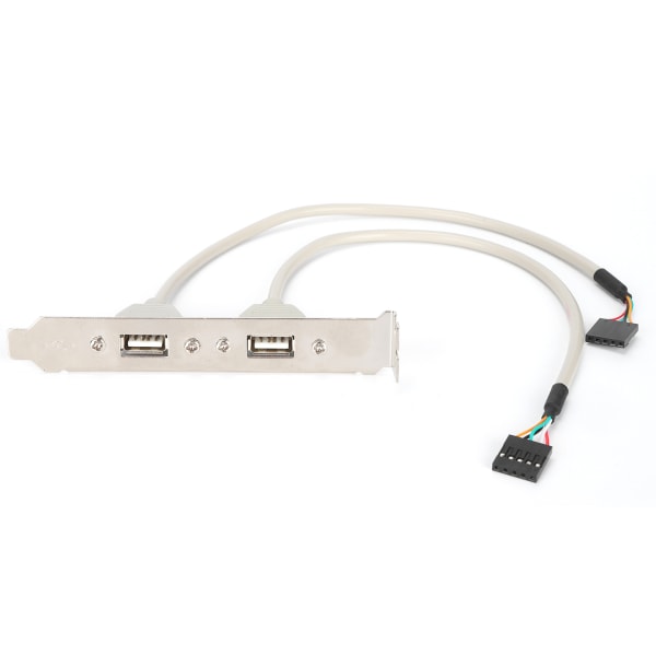 Frontpanelutvidelse 2 porter USB 2.0 Plug and Play med sporplatebrakett Panelkabeladapter