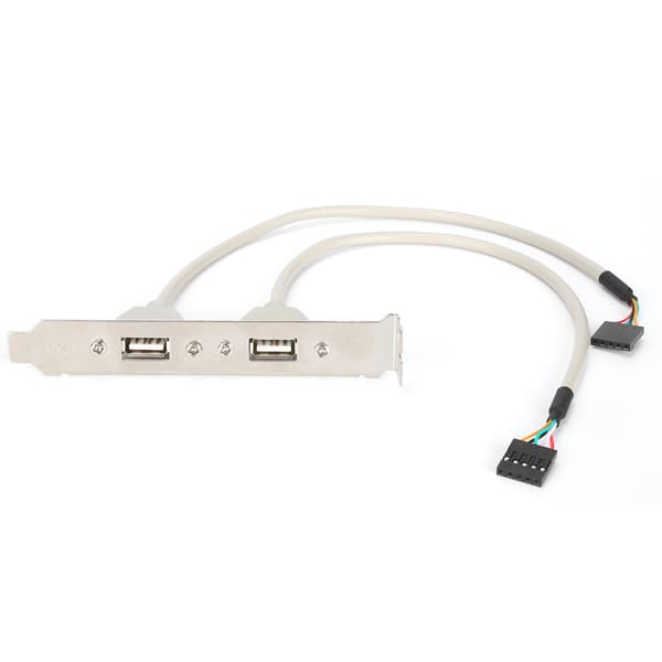 Frontpanelutvidgning 2 portar USB 2.0 Plug and Play med fästplatta för kortplats, panelkabeladapter