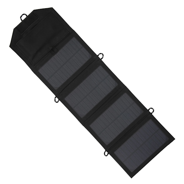 7,2W Solpanel Foldebart Bærbart Solar Opladerpanel med USB Interface til Telefonopladning Sort