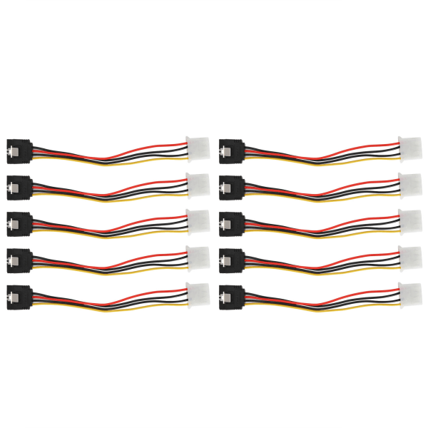 10 stk SATA-kabler Big 4Pin til 15Pin IDESATA Power Conversion Power Splitter til at levere strøm