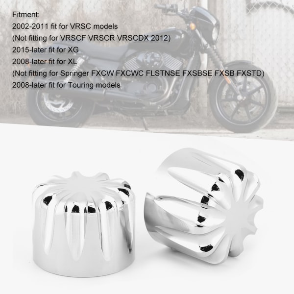 2 stk. 29 mm/1,14 tommer galvaniseret motorcykel forakselmøtrikdæksel, passer til Touring