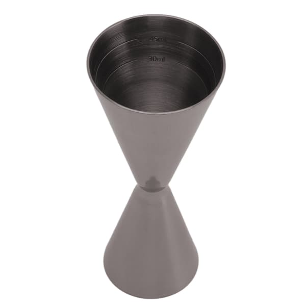 Cocktail Double Jigger Rostfritt Stål Innovativ Vimmätkopp Bartender Mätjigger 1/2oz Svart Plätering