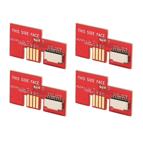 Konsol Micro Storage Card Adapter Spilkonsol Hukommelseskortlæser til GC SD2SP2 SDLoad SDL 4stk Rød