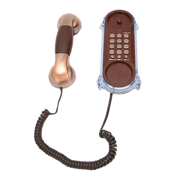 Retro Telefon med Sladd, Väggmonterad Hemtelefon med Blixt för Hem, Skola, Kontor, Fabrik, Hotell, Lila Brons