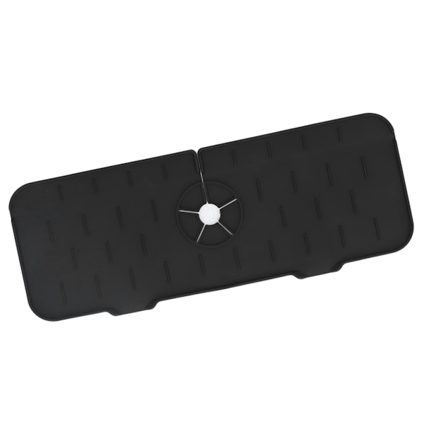 Vandhane Absorberende Måtte Vaskbar Genanvendelig Silikone Vask Bordplade Vandopsamler til Køkken Badeværelse RV 61x14cm Sort