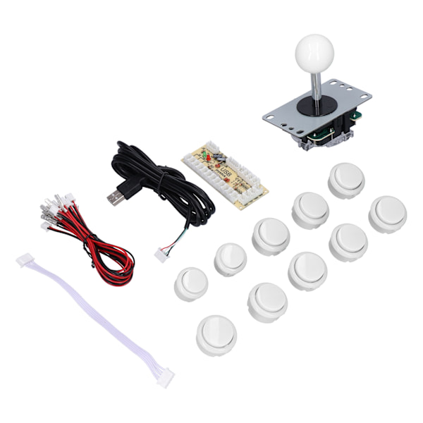 QM070901 Arcade Spil Joystick Sæt Nul Forsinkelse Arcade Spil DIY Sæt Dele med Encoder Board 10 Knapper Joystick til MAME Hvid