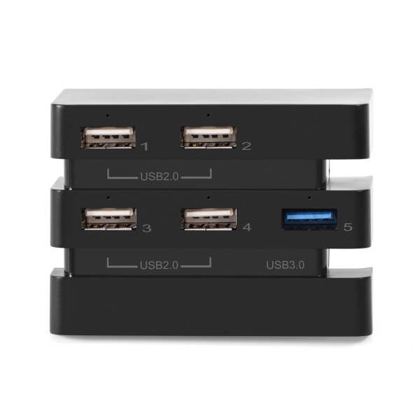 Høyhastighets 5-porters USB Hub 2.0 & 3.0 Expansion Hub-kontrolleradapter for PS4 Pro-spillkonsoll