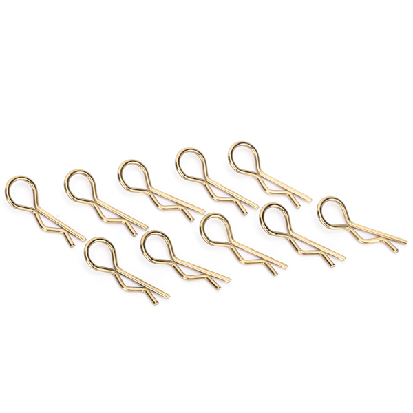 10st RC Car Shell Clip RShape Metal Body Clips Pins för 1/5 1/6 1/8 1/10 RC Car (Guld)