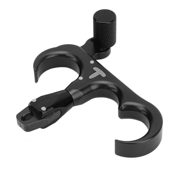3-finger Håndholdt Bueudløser Aluminium Legering Tommelfingerudløser til Compound Bue Justerbar 360 Graders Rotation Venstre Højre Hånd Sort