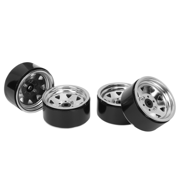 4 stk. 1.9in RC Felger Universell Passform Sterk Støtte 8 Eiker Felgsett for Axial SCX10 II SCX10 III Sølv