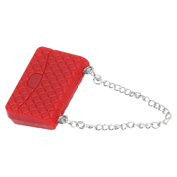 Dukkehåndtaske i lyse farver med fint håndværk Delikat miniature dukkehus taske rekvisitter til 1:12 dukkehus rød