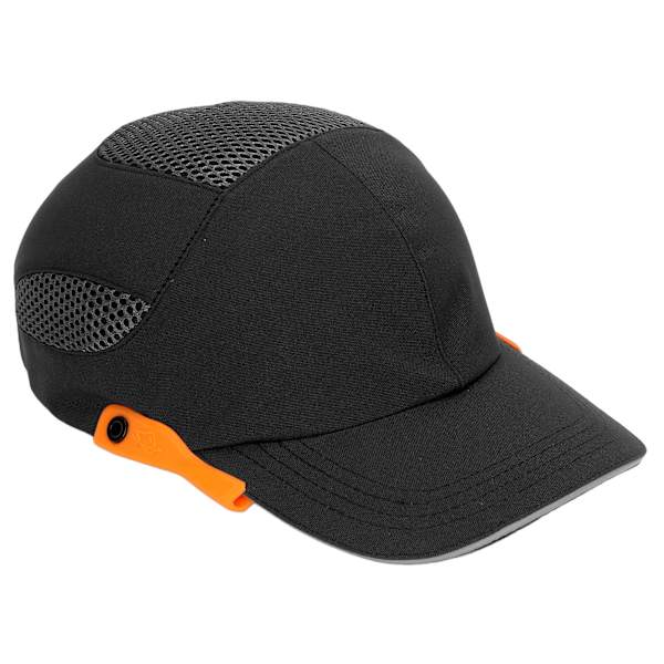 Stötskydd Baseball Hjälm med Topp Andningsbar Skyddande Justerbar för Sport Arbete Svart med Orange Kant