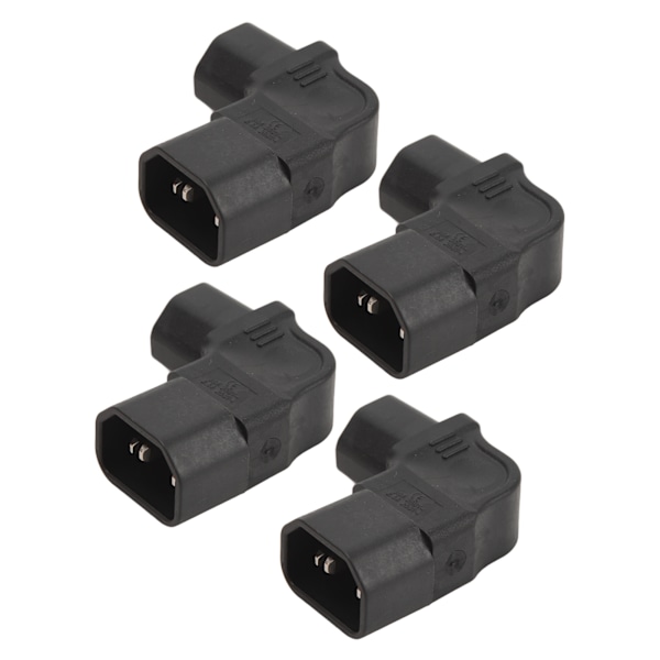 4 STK IEC320 C14 til C13 strømadapter 2500W C14 han til C13 hun retvinklet strømadapter 250V
