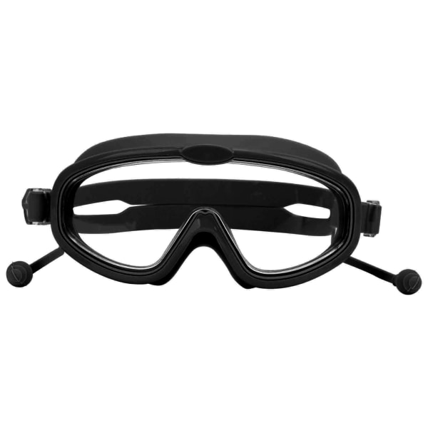 Lasten uimalasit korvatulpalla vedenpitävät AntiFog High Definition -sukelluslasit (musta teräväpiirto)