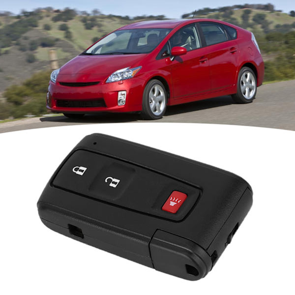 3-Knaps Fjernbetjenings Nøgle Fob Etui Skal med Embryo Passer til Toyota Prius 2004-2009