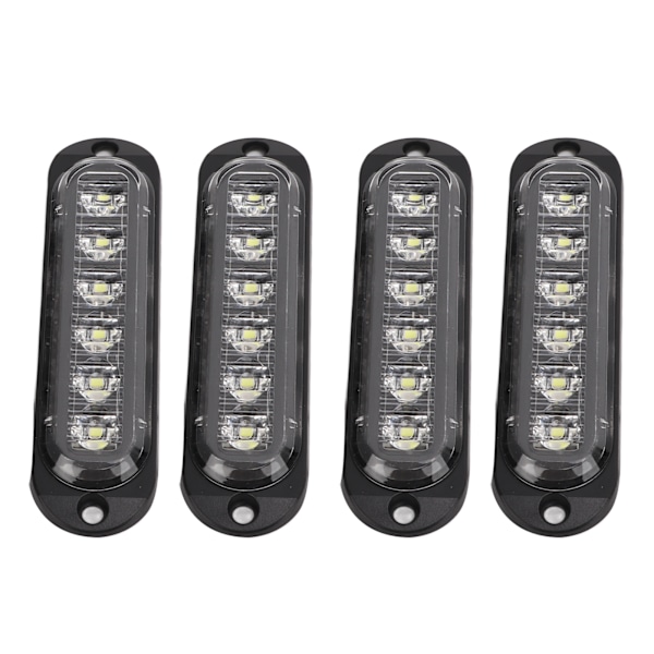 4 stk. Lastvogns Sidelys Høj Lysstyrke 90LM IP65 Vandafvisende 6 LED'er Lastvogns Nødlys 12‑24V Hvid