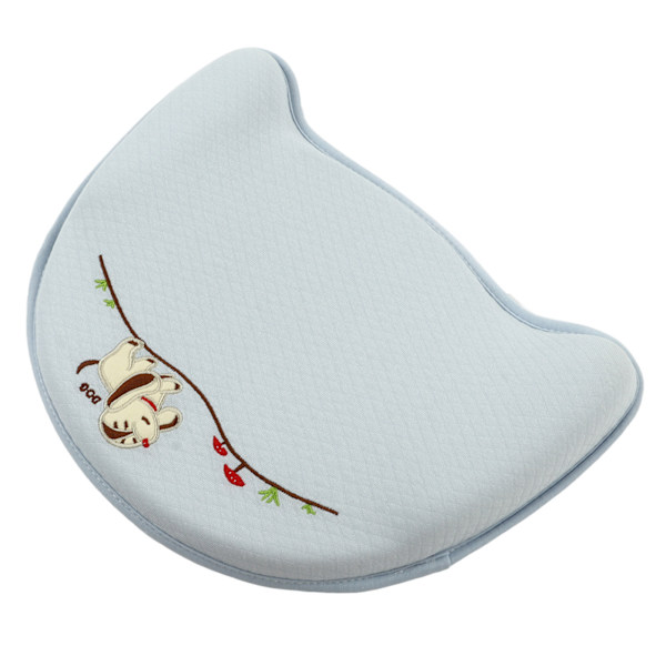 Baby Shaping Pillow Mjuk Andningsbar Ergonomisk Förhindra Platt Huvud Amning Sovkudde Blå 11,61 X 9,06 X 0,79in