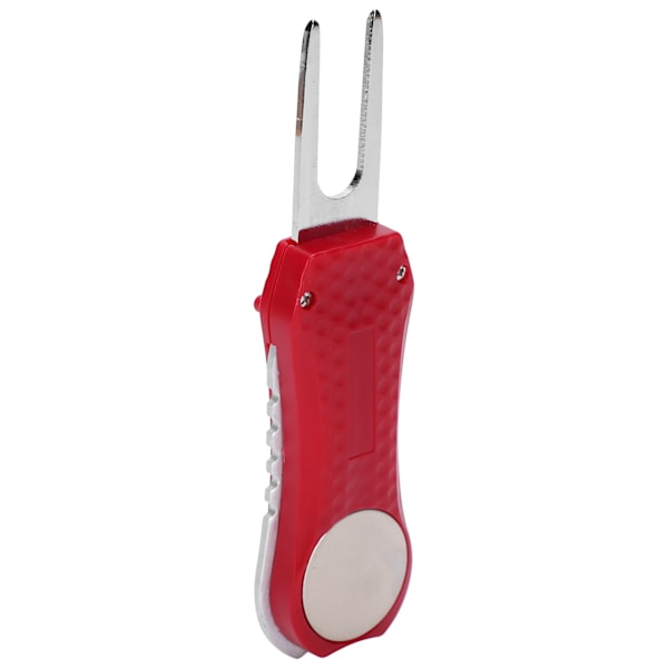 Golf Fork Golf Divot Reparasjon Spring Tool Pitchfork Cleaner Putting Green Fork Treningshjelpemidler Rød