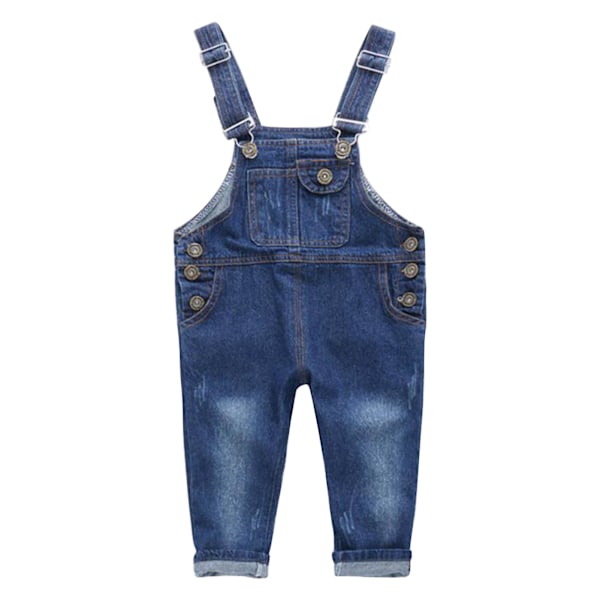 Barneoveraller med justerbare stropper, jumpsuit i denim for gutter og jenter, 120 cm / 47,2 tommer