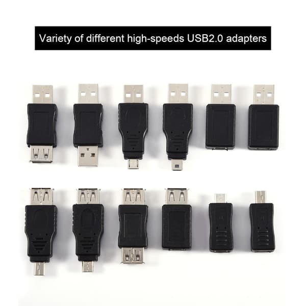 12-pak USB2.0 adaptere: Micro/Mini han til hun konvertere