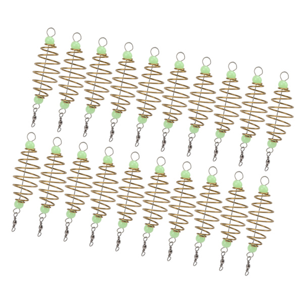 Olivformad fjäderfiskeredskap Bete Kopparlegering Coil Inline Feeder Lockar Bur