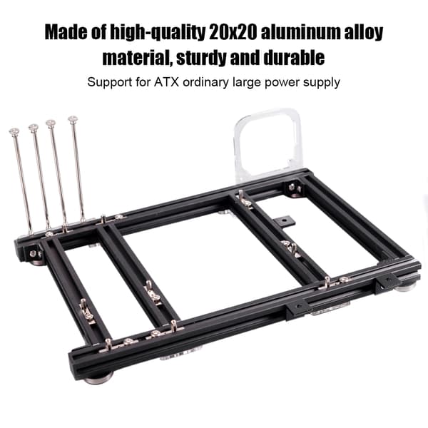 DIY Åbent Design Aluminium Legering M ATX Computer Kabinet Overclocking Test Platform (Fuld Sort S)