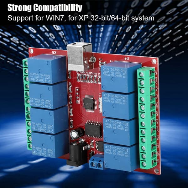 8-kanals 5V computer USB intelligent kontrolrelæmodul, driverfri