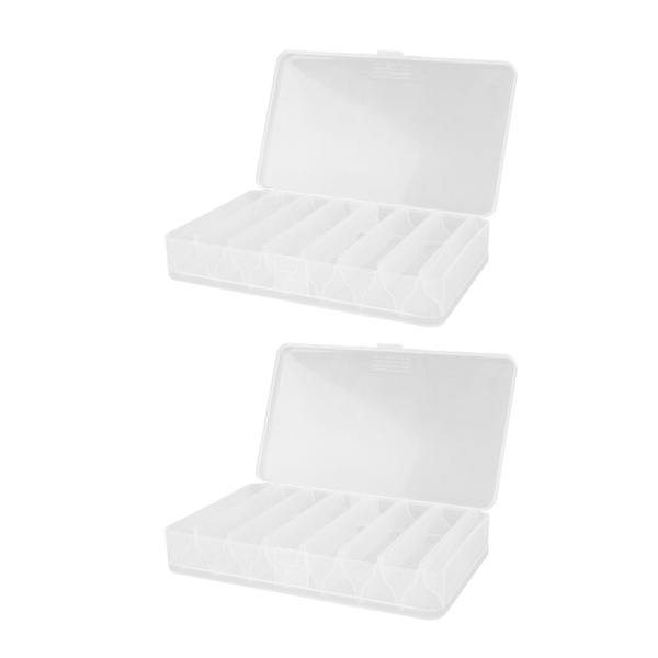 2 STK Fiskelokke Grejæske Plast Gennemsigtig Synlig Fiskelokke Agn Blæksprutte Jig Kroge Tilbehør Opbevaringskasse Container til Udendørs