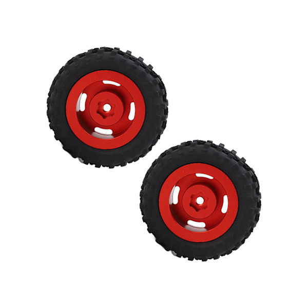 2 stk./sett 50 mm felg gummidekk med 4 hull for AXIAL SCX24 1/24 RC bil oppgraderingsdeler rød