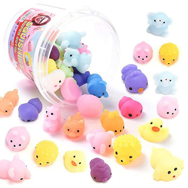 24 stk Squeeze Toy Søt Soft Safe TPR Squeeze Dolls Decompres Stress Toy for Office Home