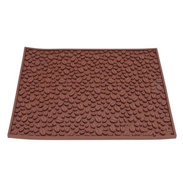 Halkskyddad koppmatta kaffeböna design skrivbord bar disk PVC-dyna för vattenavrinning filtrering brun