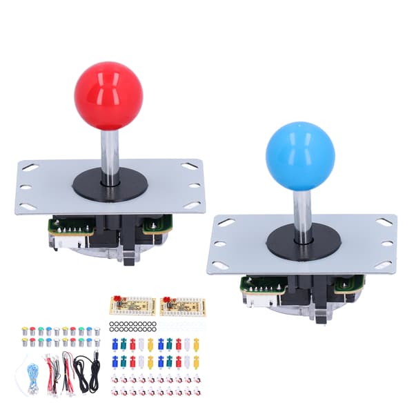 LED Arkade Knapper 5V 2 Spiller Elektroplettering Joystick DIY Dele Sæt til PC Spil