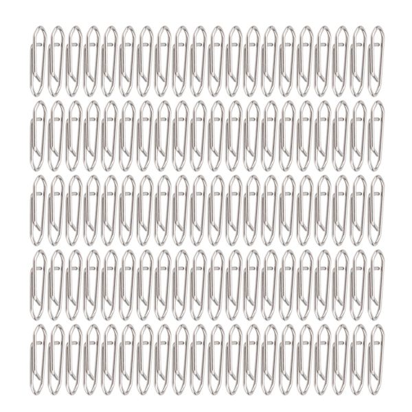 100 st Fishing Power Clips Link Rostfritt stål Snabbväxlingshastighet Clips Connector L