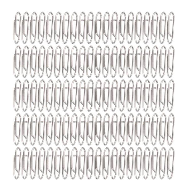 100 stk Fishing Power Clips Link Rustfritt stål Fast Change Speed ​​Clips Connector L