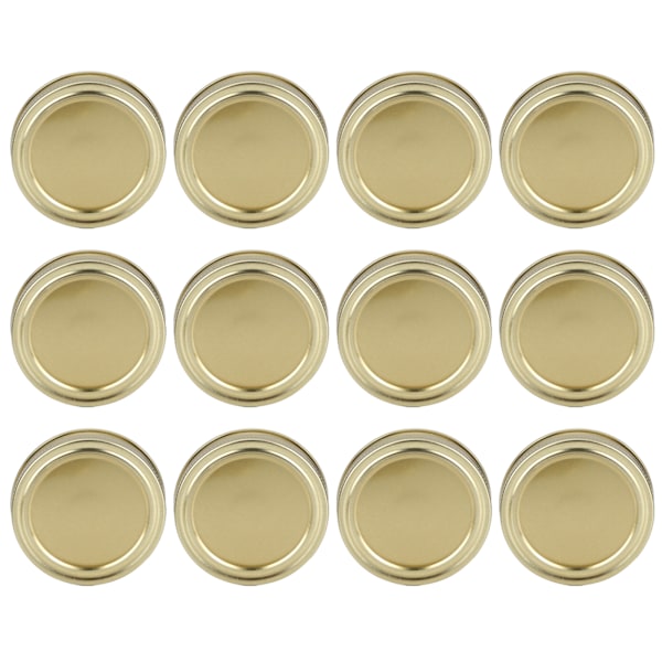 12 kpl 70 mm pyöreä tavallinen suu SplitType-purkin kansi säiliön tiivistyskansi mausteille hunajalle säilöntään (XH00176 kulta)