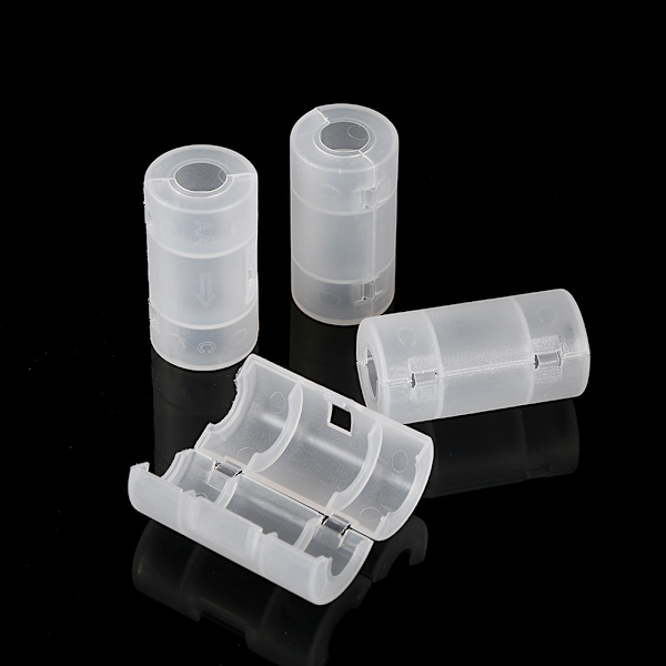 4 Pakke AA til størrelse C Batteriadaptere Holder Switcher Converter Cases Box Hvid
