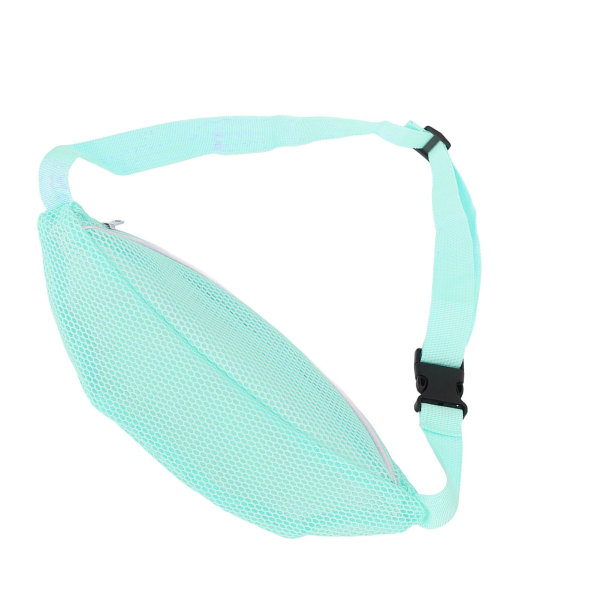 Beach Mesh Fanny Pack Andas vattentätt justerbart bälte Portabelt lätt utomhussport midjepaket för resor Ljusblått
