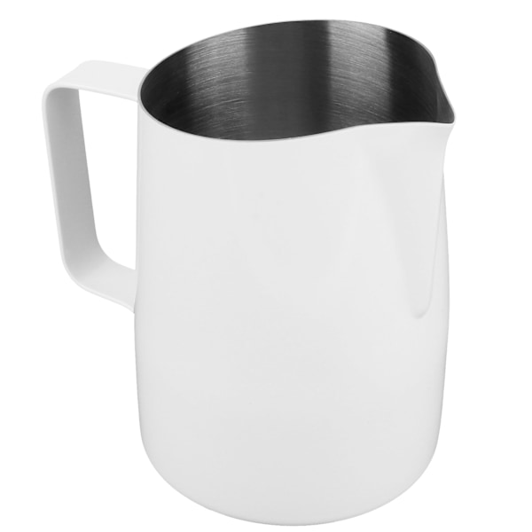 600 ml Kaffe Krus Kopp i Rustfritt Stål Melk Kaffe Skummende Mugge for Hjem Kaffe Bruk Hvit