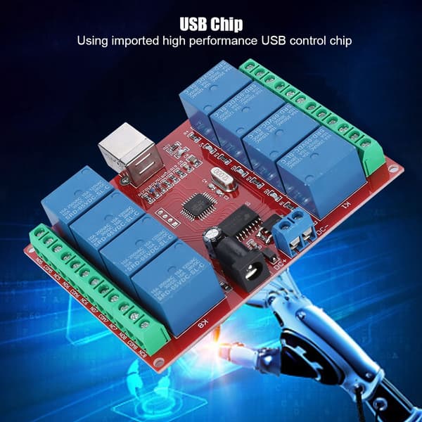 8-kanals 5V computer USB intelligent kontrolrelæmodul, driverfri