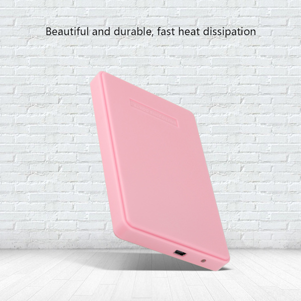 2,5 tommer SATA SSD eksternt kabinet USB 2.0 harddisketuiet (pink)