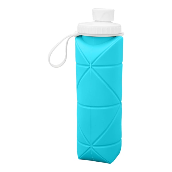 600 ml sammenleggbar vannflaske Silikon av matkvalitet, lekkasjesikker lett reisevannflaske for treningsstudio Camping Sport Blågrønn