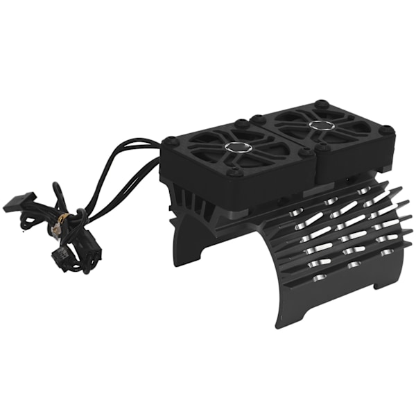 55/56/58mm Harjaton moottorin jäähdytystuuletin Kaksoistuuletin Moottorin jäähdytyselementti 1/5 Kauko-ohjattavaan autoon 8.4V 16000RPM Musta