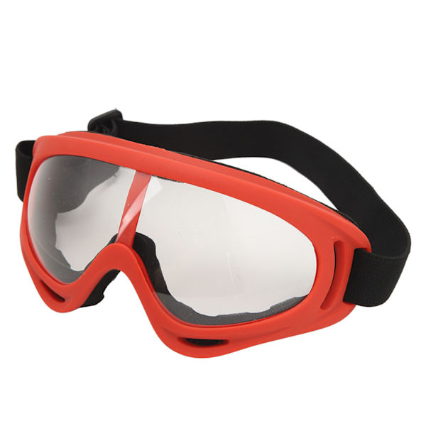 Skidglasögon PC Transparenta Linser UV-Skydd Vindtäta Justerbart Huvudband Snowboardglasögon för Män Kvinnor Röd Ram