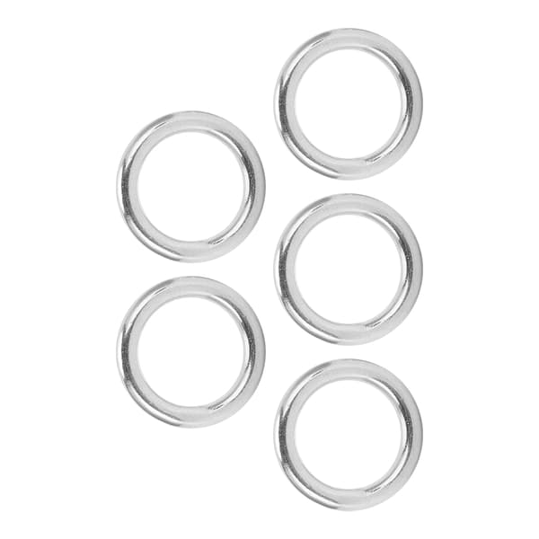 5 stk. Runde Ringer Sveiset Rustfritt Stål Slitesterk Solid Bøyle for Navigasjonsbåter Utendørs 3x15mm
