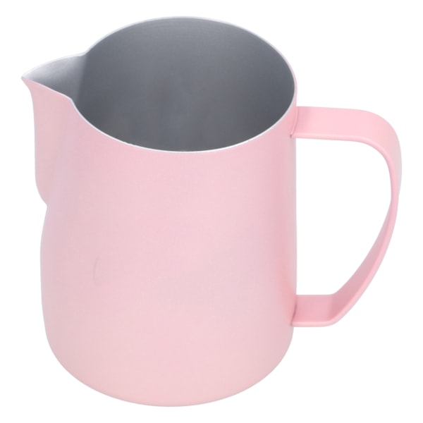 Melkeskummerkopp 304 Rustfritt Stål Tykk Kaffe Latte Melkekanne 600ml Rosa