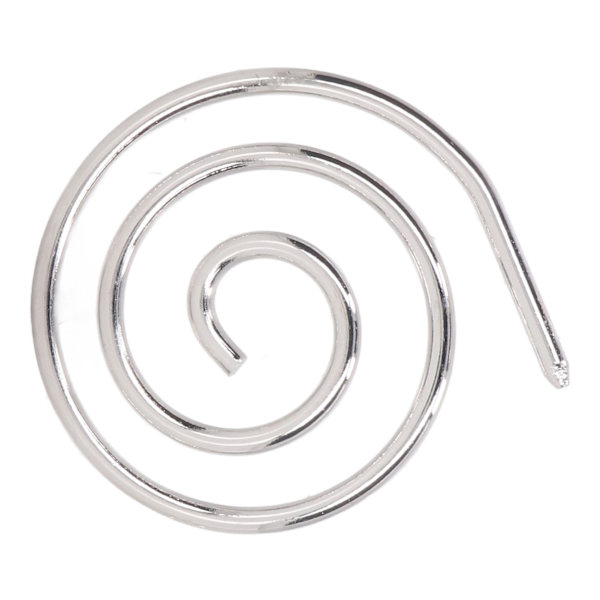 Spiralformad cirkulär sticka i rostfritt stål, rostfri, slät spets, handgjort stickverktyg för stickare, silvervit, 1 st