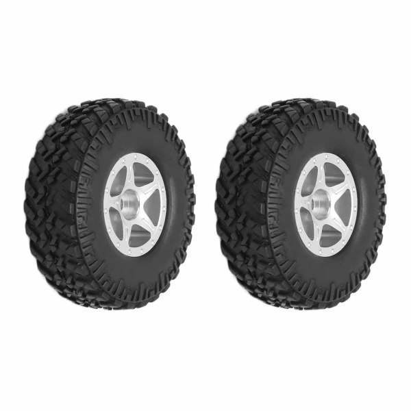 2 st Hjul Fälgar Däck Set för Axial SCX24 AXI00001 1/24 RC Crawler Bil Uppgraderingsdelar Silver