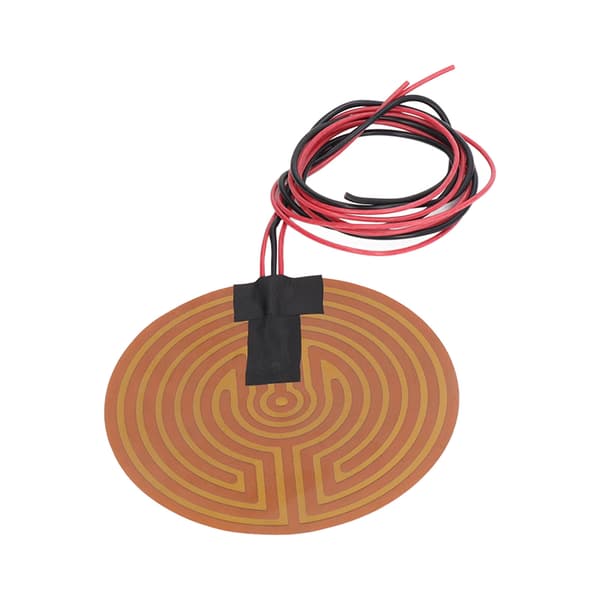 120W Rund PI Varmefilm Fleksibel Polyimid Varmeplade 3D Printer Varmebund Tilbehør DC12V